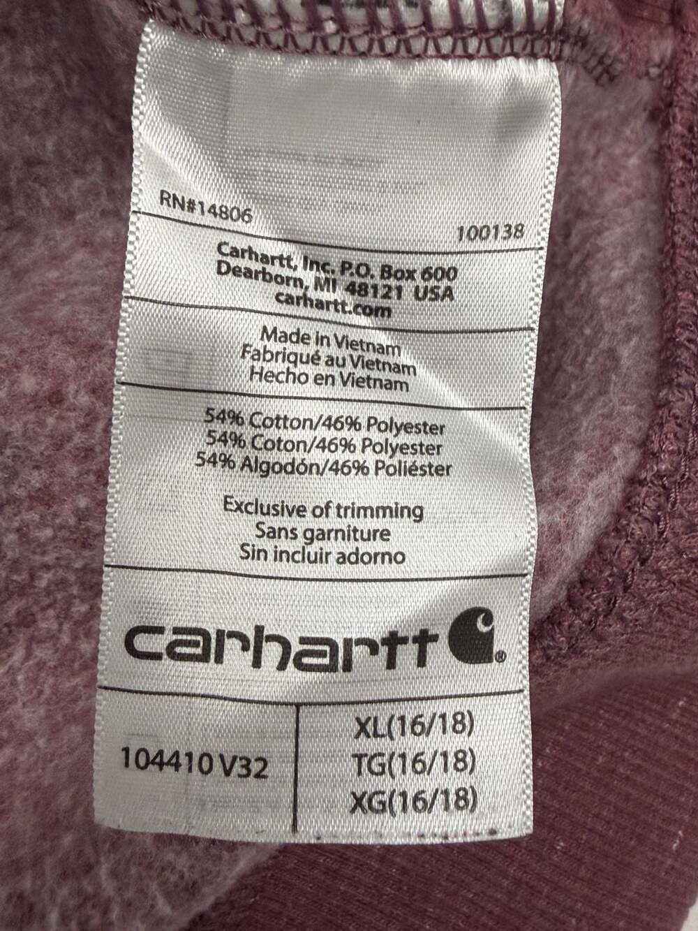 Carhartt Women's Relaxed Fit Midweight Crewneck Block Logo Sleeve Graphic Sweats - Picture 6 of 7
